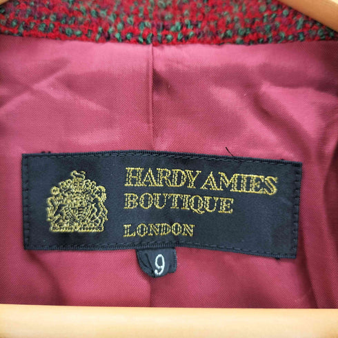 ハーディエイミス HARDY AMIES ナイロン混 メランジウール3Bテーラードジャケット レディース 9