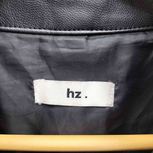 hz. スタンドネック ドローコード 比翼 フェイクレザー ブルゾン ジャケット メンズ