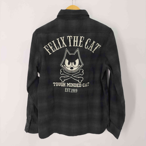 フィリックス ザ キャット Felix the CAT ロゴ刺繍 オンブレチェックネルシャツ メンズ JPN:L