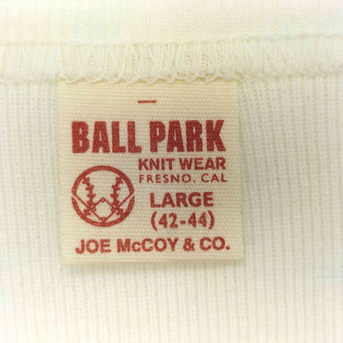 ジョーマッコイ ボールパーク JOE McCOY BALL PARK L/Sヘンリーネックカットソー メンズ JPN:L