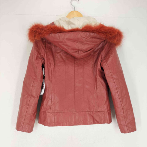 バルマン BALMAIN フォックスファー ラムレザージャケット レディース 9
