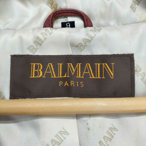 バルマン BALMAIN フォックスファー ラムレザージャケット レディース 9