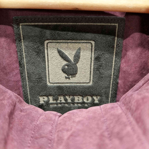 プレイボーイ PLAYBOY SPORT 裏地 総柄 ストライプ パッカブルフード ロゴ 刺繍 スムース ポリ マウンテン パーカー ハンドウォーマー ポケット メンズ LL