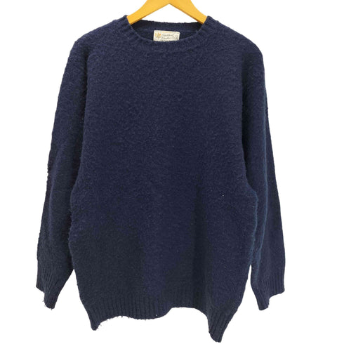Shetland Woollen Co スコットランド製 PURE NEW WOOL Shaggy dog sweater クルーネック シャギー ドッグ ニット セーター メンズ import:L