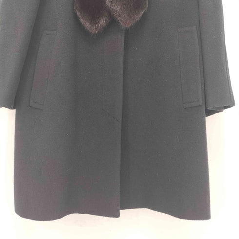 hi style ミンクファー付き カシミヤ混コート レディース