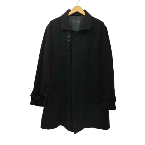 バーニーズニューヨーク BARNEYS NEWYORK 比翼 カシミヤ混 スタンドカラー ハーフ コート メンズ import:L