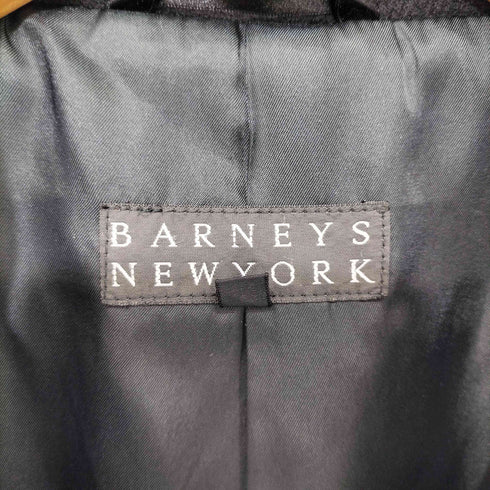 バーニーズニューヨーク BARNEYS NEWYORK 比翼 カシミヤ混 スタンドカラー ハーフ コート メンズ import:L
