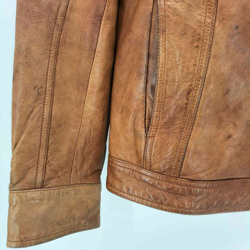 ハルフヘイローラスティーフューチャー haruf halo rusty future ラムレザー シングルライダースジャケット メンズ JPN:L