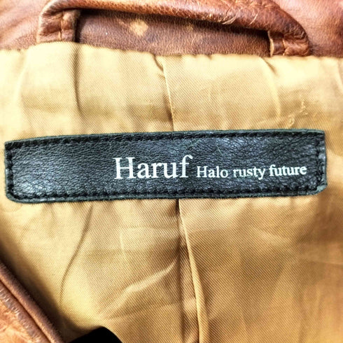 ハルフヘイローラスティーフューチャー haruf halo rusty future ラムレザー シングルライダースジャケット メンズ JPN:L