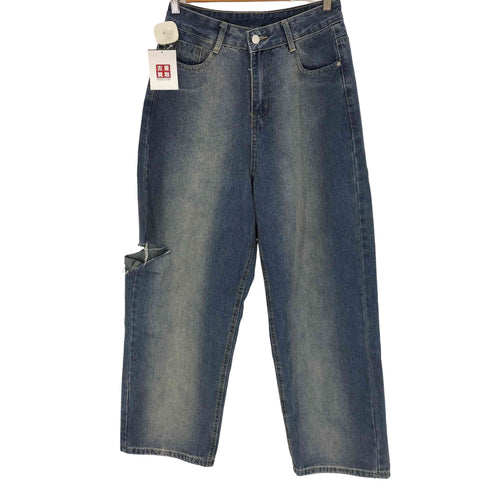 メルロー merlot サイドダメージワイドデニム レディース JPN:M