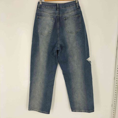 メルロー merlot サイドダメージワイドデニム レディース JPN:M