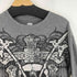 ROUTE 66 フロントスカルプリント L/S ワッフルTシャツ メンズ import:M