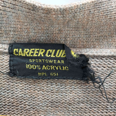 キャリアクラブ CAREER CLUB 70S SPORTWEAR WPL 651 ミックスカラー アクリル ケーブル ニット カーディガン メンズ import:M