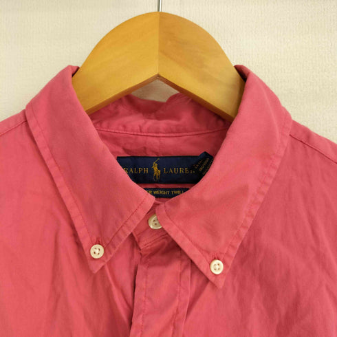 ラルフローレン RALPH LAUREN FEATHER WEIGHT TWILL ポニー刺繍 ボタンダウン 長袖シャツ メンズ import:L