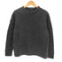 HAND KNITTED 後染め PURE NEW WOOL クルーネック アラン ニット フィッシャーマン ニット メンズ