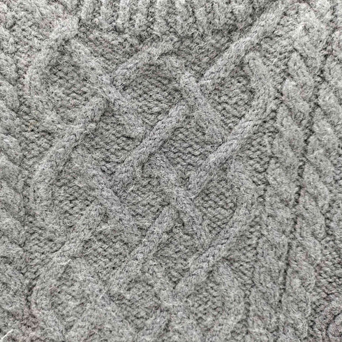 HAND KNITTED 後染め PURE NEW WOOL クルーネック アラン ニット フィッシャーマン ニット メンズ