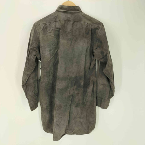 60S Kanebo SANFORIZED 泥染め オーバーダイ 非対称 フラップ ステッチ L/S シャツ マチ付き メンズ
