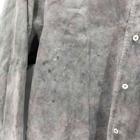 60S Kanebo SANFORIZED 泥染め オーバーダイ 非対称 フラップ ステッチ L/S シャツ マチ付き メンズ