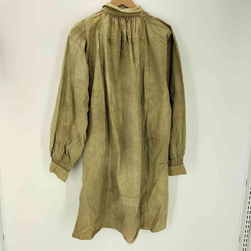 1900~20S French Antique リネン スモック プルオーバー グランパ シャツ メンズ