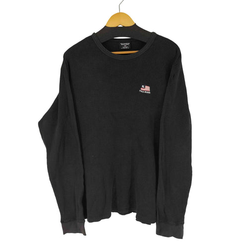 ポロジーンズカンパニーラルフローレン POLO JEANS COMPANY RALPH LAUREN 90S 胸元刺繍 L/S ワッフルTシャツ メンズ import:L
