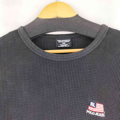 ポロジーンズカンパニーラルフローレン POLO JEANS COMPANY RALPH LAUREN 90S 胸元刺繍 L/S ワッフルTシャツ メンズ import:L
