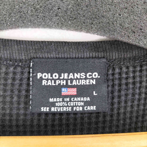 ポロジーンズカンパニーラルフローレン POLO JEANS COMPANY RALPH LAUREN 90S 胸元刺繍 L/S ワッフルTシャツ メンズ import:L