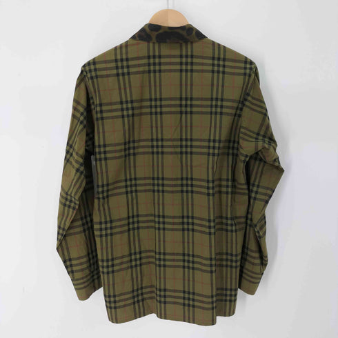 バーバリーロンドン BURBERRY LONDON 19AW 襟レオパード ノヴァチェック長袖シャツ メンズ JPN:S