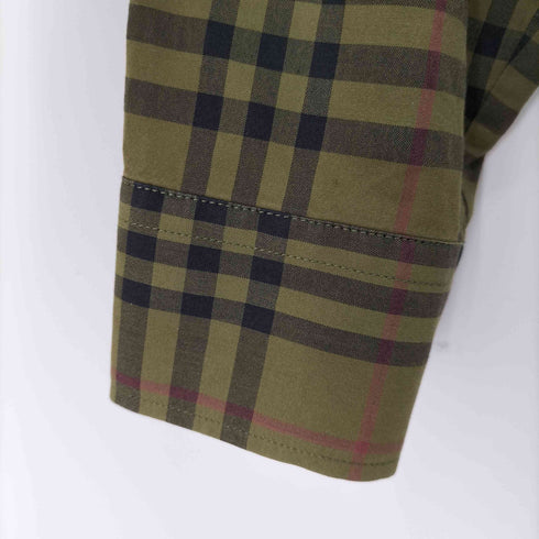 バーバリーロンドン BURBERRY LONDON 19AW 襟レオパード ノヴァチェック長袖シャツ メンズ JPN:S