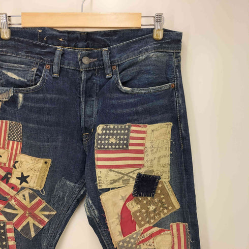 デニムアンドサプライ ラルフローレン DENIM & SUPPLY RALPH LAUREN ヴィンテージ加工 星条旗 パッチワーク デニムパンツ メンズ 32/32