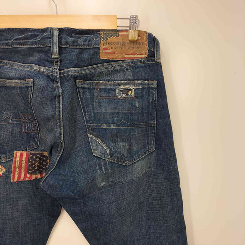 デニムアンドサプライ ラルフローレン DENIM & SUPPLY RALPH LAUREN ヴィンテージ加工 星条旗 パッチワーク デニムパンツ メンズ 32/32