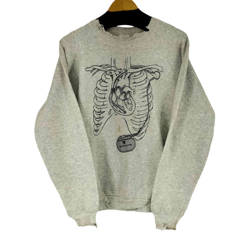 ヘインズ Hanes 90S USA製 フロントプリントラグランスリーブスウェット メンズ import:L