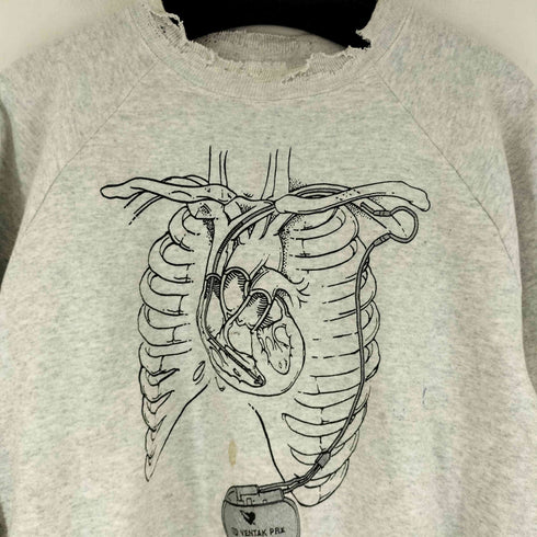 ヘインズ Hanes 90S USA製 フロントプリントラグランスリーブスウェット メンズ import:L