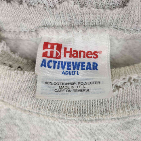 ヘインズ Hanes 90S USA製 フロントプリントラグランスリーブスウェット メンズ import:L