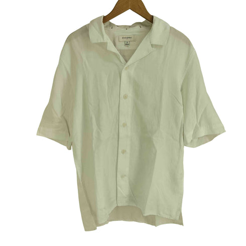 バナナリパブリック BANANA REPUBLIC レーヨン リネン 開襟 オープンカラー S/S シャツ メンズ import:M