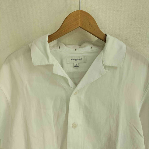バナナリパブリック BANANA REPUBLIC レーヨン リネン 開襟 オープンカラー S/S シャツ メンズ import:M