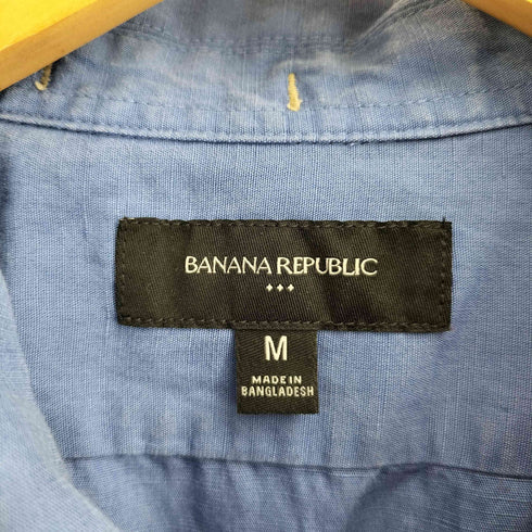 バナナリパブリック BANANA REPUBLIC レーヨン リネン 開襟 オープンカラー S/S シャツ メンズ import:M
