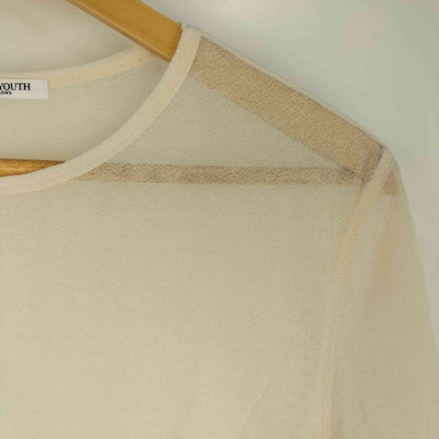 ビューティーアンドユースユナイテッドアローズ BEAUTY & YOUTH UNITED ARROWS シアー 5分袖 クルーネック Tシャツ レディース