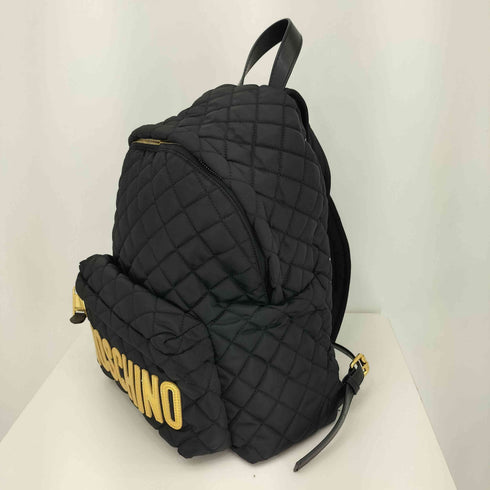 モスキーノ MOSCHINO キルティング ロゴパッチ バックパック リュック レディース