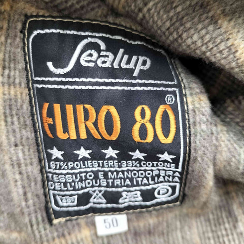 SEALUP EURO 80 裏地チェック トレンチコート メンズ 50