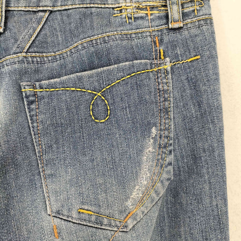マリテフランソワジルボー MARITHE FRANCOIS GIRBAUD 00S LE JEAN DE ダメージ加工フレアデニムパンツ レディース S