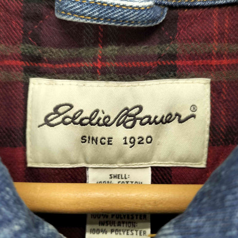 エディーバウアー Eddie Bauer 90S 裏地チェック柄 デニムジャケット メンズ import:M