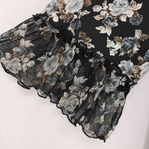 LA MONET フリルストレッチワンピース レディース