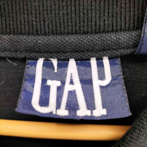 ギャップ Gap OLD 紺タグ ロゴ刺繍 長袖ポロシャツ メンズ import:L