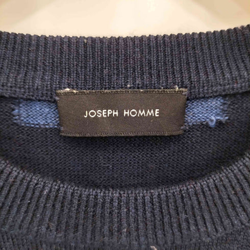 ジョゼフオム JOSEPH HOMME シルク混 ウール ラインデザイン クルーネック ニット メンズ 50