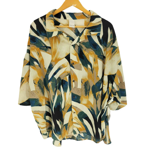 キャスパージョン CASPER JOHN 総柄 開襟 ビック シルエット S/S シャツ メンズ import:L