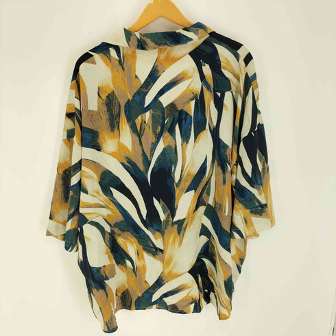 キャスパージョン CASPER JOHN 総柄 開襟 ビック シルエット S/S シャツ メンズ import:L