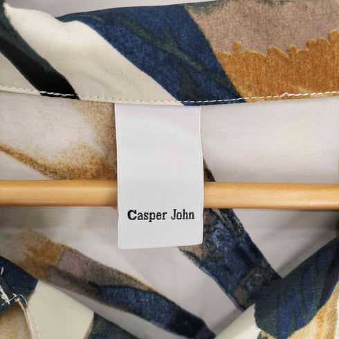キャスパージョン CASPER JOHN 総柄 開襟 ビック シルエット S/S シャツ メンズ import:L