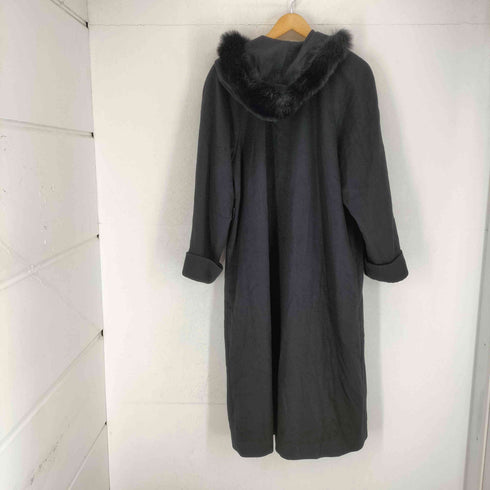 FUJI KEORI CASHMERE100% フードファー付き カシミヤコート レディース JPN:11号
