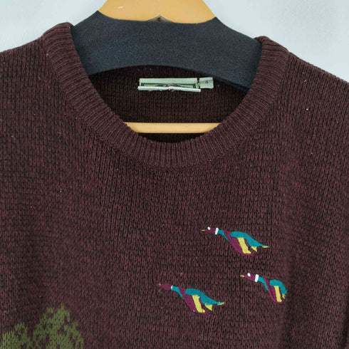 CHALLENGER カモ刺繍デザインアクリルニットセーター レディース 4
