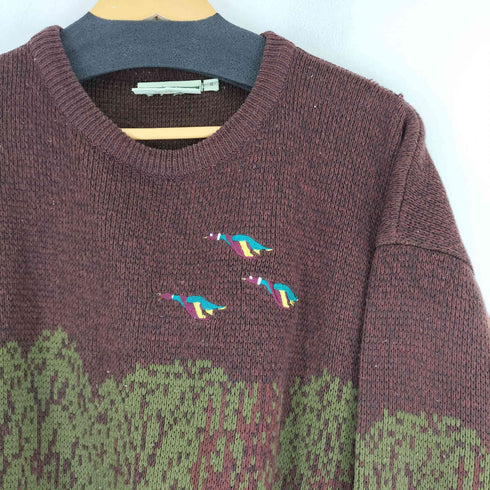 CHALLENGER カモ刺繍デザインアクリルニットセーター レディース 4